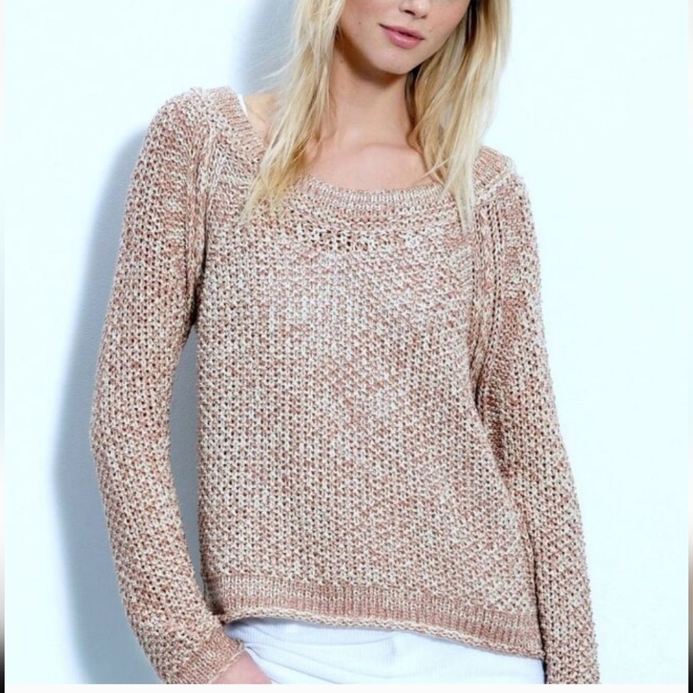 Free People Sahara Star Spice Open Knit Pullover Sweater Womens Sz Med